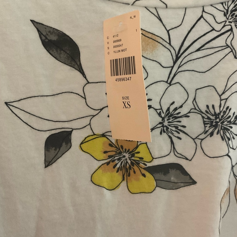 White flower shirt T.la - Picture 4 of 5